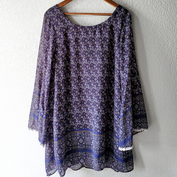 Xhiliration Bohemian Floral Dress - Picture 4 of 5